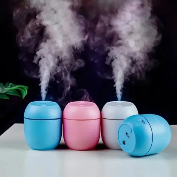 Portable Mini Air Humidifier USB Desktop Humidifier for Car Bedroom Air Diffuser Fogger Mist Maker Sprayer with LED Night Lamp Super Quiet for Car, Office, Home, Bedroom, Baby Room, Travel
