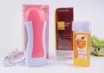 Pack of 3 Roll on Wax Heater Machine Portable Wax Warmer Electric Depilatory Roller Hair Remover Refill with Srips & Wax Refil